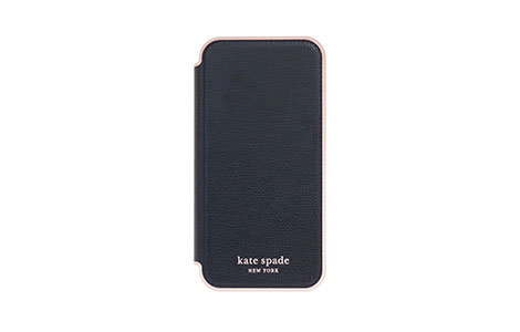iPhone 13 Pro Max用 kate spade（R）ブックタイプケース／Black×Pale vellum