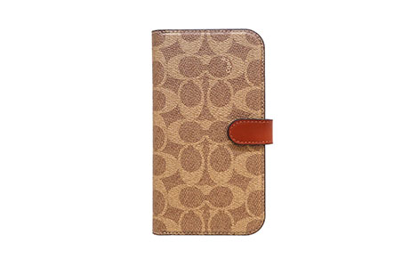 iPhone 13 Pro Max用 COACH（R）ブックタイプケース／SIGNATURE Brown 