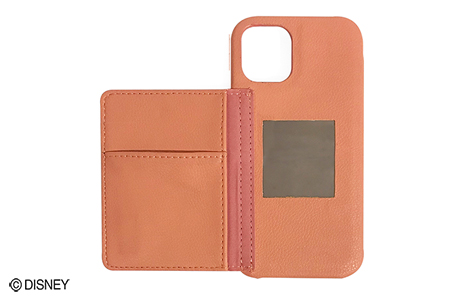 iPhone 12 mini用 ミラー&カードポケット付きハードカバー／Pink Minnie