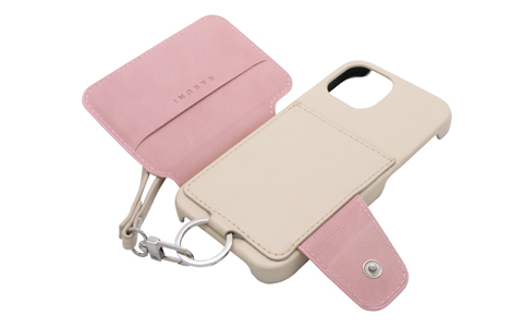 【au限定】RAKUNI Soft Leather Case for iPhone 13 mini／Beige Pink