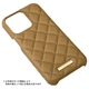 【au限定】GRAMAS COLORS QUILT Shell Case for iPhone 13 Pro／Mocha Brown