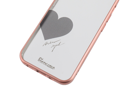 【au限定】Blanccoco Matte Metal Hybrid Case for iPhone 12 mini／Pink Gold CHIC HEART