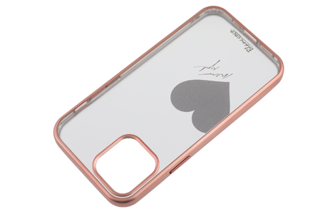 【au限定】Blanccoco Matte Metal Hybrid Case for iPhone 12_iPhone 12 Pro／Pink Gold CHIC HEART