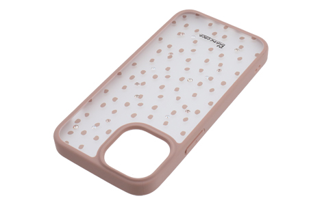 yauzBlanccoco NY-Manhattan Light Hybrid Case for iPhone 13 mini^Pink Beige Dot