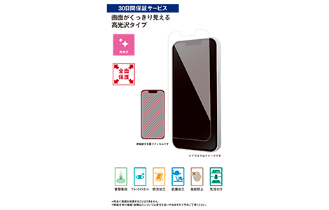 iPhone 13 mini用 保護フィルム／フルスペック高光沢