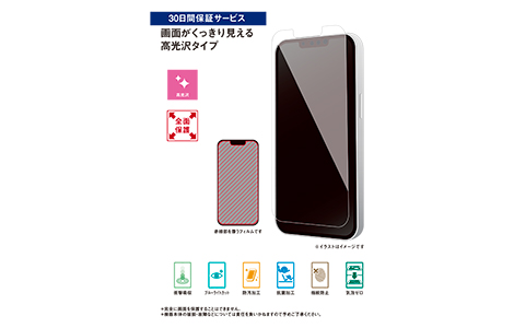 au限定】iPhone 13 Pro Max用 保護フィルム／フルスペック高光沢