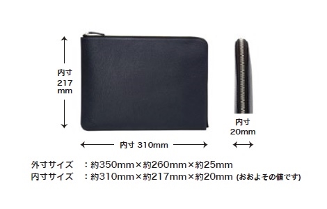 yauzGRAMAS COLORS Leather Sleeve Case for Tablet & PC^Navy