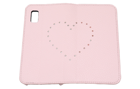 Blanccoco NY-BIG Heart Leather Case for AQUOS wish^Blooming Pink