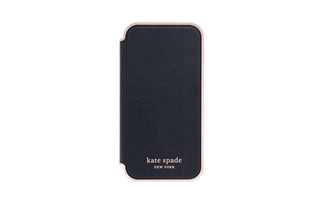 iPhone SE（第3世代）用 kate spade（R）ブックタイプケース／Black×Pale vellum