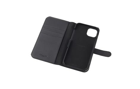 iPhone 14 Plus用 COACH（R）ブックタイプケース／EMBOSSED Black 