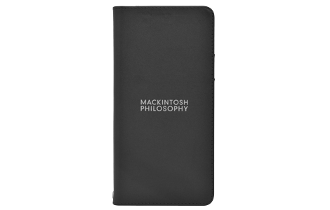 【au限定】iPhone 14 Pro Max用 MACKINTOSH PHILOSOPHY リアルレザーブックタイプケース／ブラック
