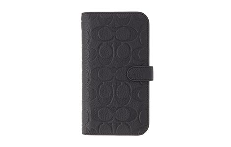 iPhone 14 Pro Max用 COACH（R）ブックタイプケース／EMBOSSED Black 