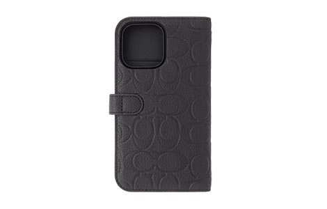 iPhone 14 Pro Max用 COACH（R）ブックタイプケース／EMBOSSED Black ...