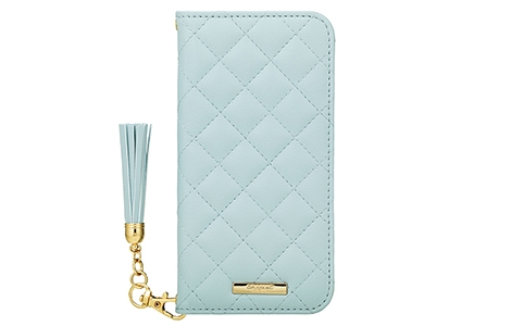 【au限定】GRAMAS COLORS QUILT Leather Case for iPhone 14／Baby Blue