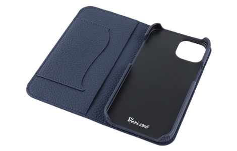 【au限定】Blanccoco NY-CHIC&Smart Leather Case for iPhone 14／Ocean Navy