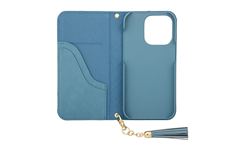 【au限定】GRAMAS COLORS QUILT Leather Case for iPhone 14 Pro／Saxe Blue