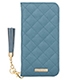 【au限定】GRAMAS COLORS QUILT Leather Case for iPhone 14 Pro／Saxe Blue