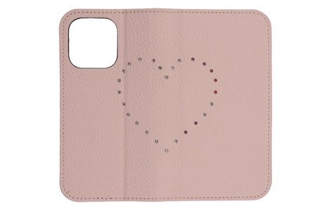 【au限定】Blanccoco NY-BIG Heart Leather Case for iPhone 14 Pro／Pink Amethyst