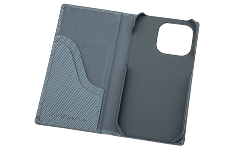 【au限定】GRAMAS COLORS EURO Passione 2 Leather Case for iPhone 14 Pro／Metallic Navy