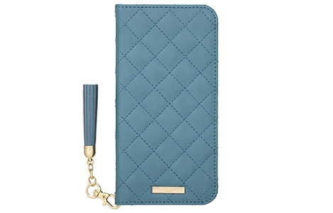 yauzGRAMAS COLORS QUILT Leather Case for iPhone 14 Pro Max^Saxe Blue