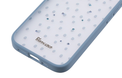 【au限定】Blanccoco NY-Manhattan Light Hybrid Case for iPhone 14 Pro／Blue Sapphire Dot