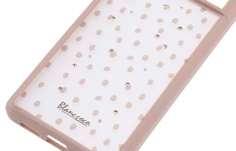 Blanccoco NY-Manhattan Light Hybrid Case for Google Pixel 7／Crystal Pink-beige Dot