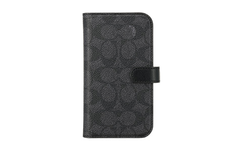 iPhone 15用 COACH（R）ブックタイプケース／SIGNATURE Black 