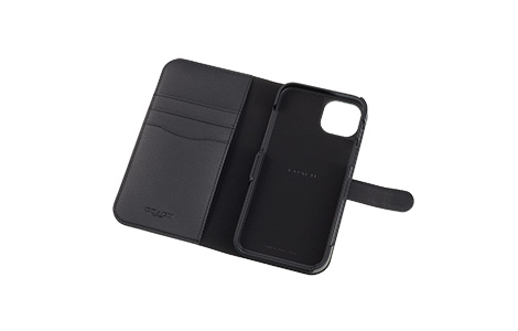 iPhone 15 Plus用 COACH（R）ブックタイプケース／SIGNATURE Black 