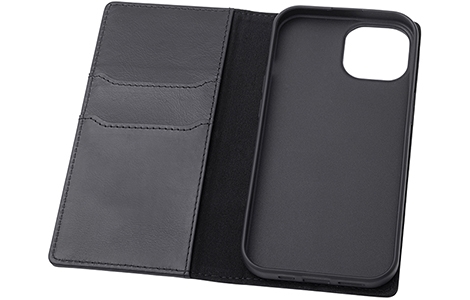【au限定】GRAMAS COLORS Protection Genuine Leather Folio for iPhone 15／Black