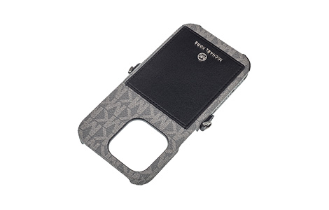 yauziPhone 15 Prop MICHAEL KORS n[hP[X with Strap^Black