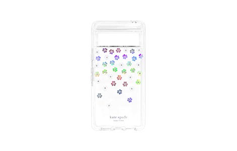 【au限定】Google Pixel 7a kate spade（R）ハイブリッドカバー／Scattered Iridescent Flowers