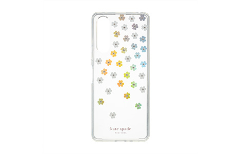【au限定】Xperia 10 V kate spade（R）ハイブリッドカバー／Scattered Iridescent Flowers