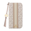 iPhone 16p MICHAEL KORS ubN^CvP[X with Tassel Charm^Beige Pink Stripe