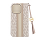 iPhone 16 Prop MICHAEL KORS ubN^CvP[X with Tassel Charm^Beige Pink Stripe