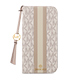 iPhone 16 Plusp MICHAEL KORS ubN^CvP[X with Tassel Charm^Beige Pink Stripe