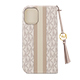 iPhone 16 Plusp MICHAEL KORS ubN^CvP[X with Tassel Charm^Beige Pink Stripe