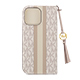 iPhone 16 Pro Maxp MICHAEL KORS ubN^CvP[X with Tassel Charm^Beige Pink Stripe