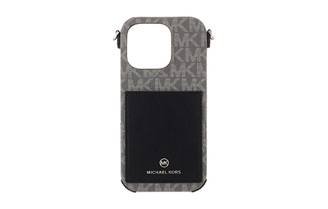 yauziPhone 16 Prop MICHAEL KORS n[hP[X with Strap^Black