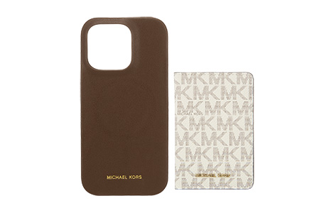 yauziPhone 16 Prop MICHAEL KORS n[hP[X with MagSafe card wallet^Brown