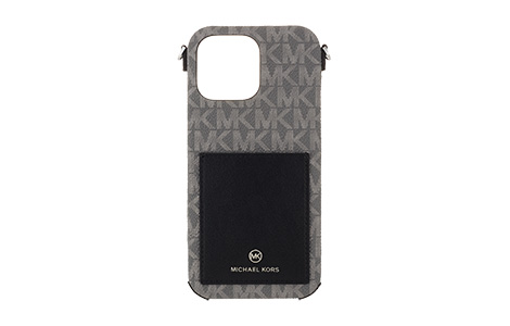 yauziPhone 16 Pro Maxp MICHAEL KORS n[hP[X with Strap^Black