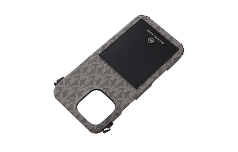 yauziPhone 16 Pro Maxp MICHAEL KORS n[hP[X with Strap^Black