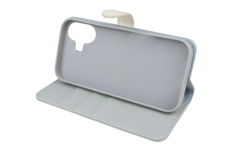 iPhone 17p oCJ[xgU[ubN^CvP[X^Pale Blue~White
