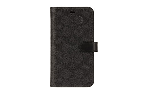 iPhone SE(第2世代)用 COACH（R）ブックタイプケース／SIGNATURE Black ...