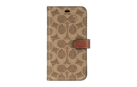 iPhone SE(第2世代)用 COACH（R）ブックタイプケース／SIGNATURE Brown ...