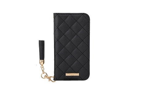 au限定】GRAMAS COLORS QUILT Leather Case for iPhone 12 mini/Black