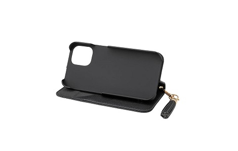 au限定】GRAMAS COLORS QUILT Leather Case for iPhone 12 mini/Black