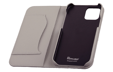 yauzBlanccoco NY-BIG Heart Leather Case for iPhone 12 mini^Snow Gray