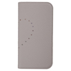 【au限定】Blanccoco NY-BIG Heart Leather Case for iPhone 12 mini／Snow Gray