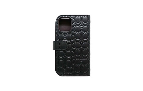 iPhone12 COACHブッケース/EmBOSSEDBlack-