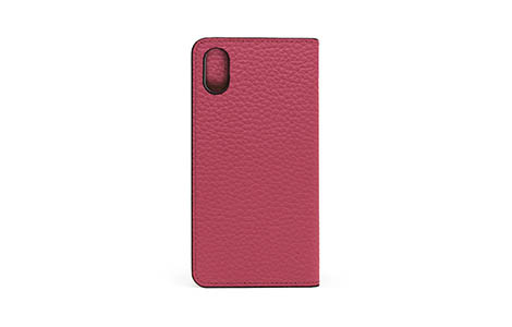 LORNA PASSONI Kipskin Leather Folio Case iPhone X／Pink